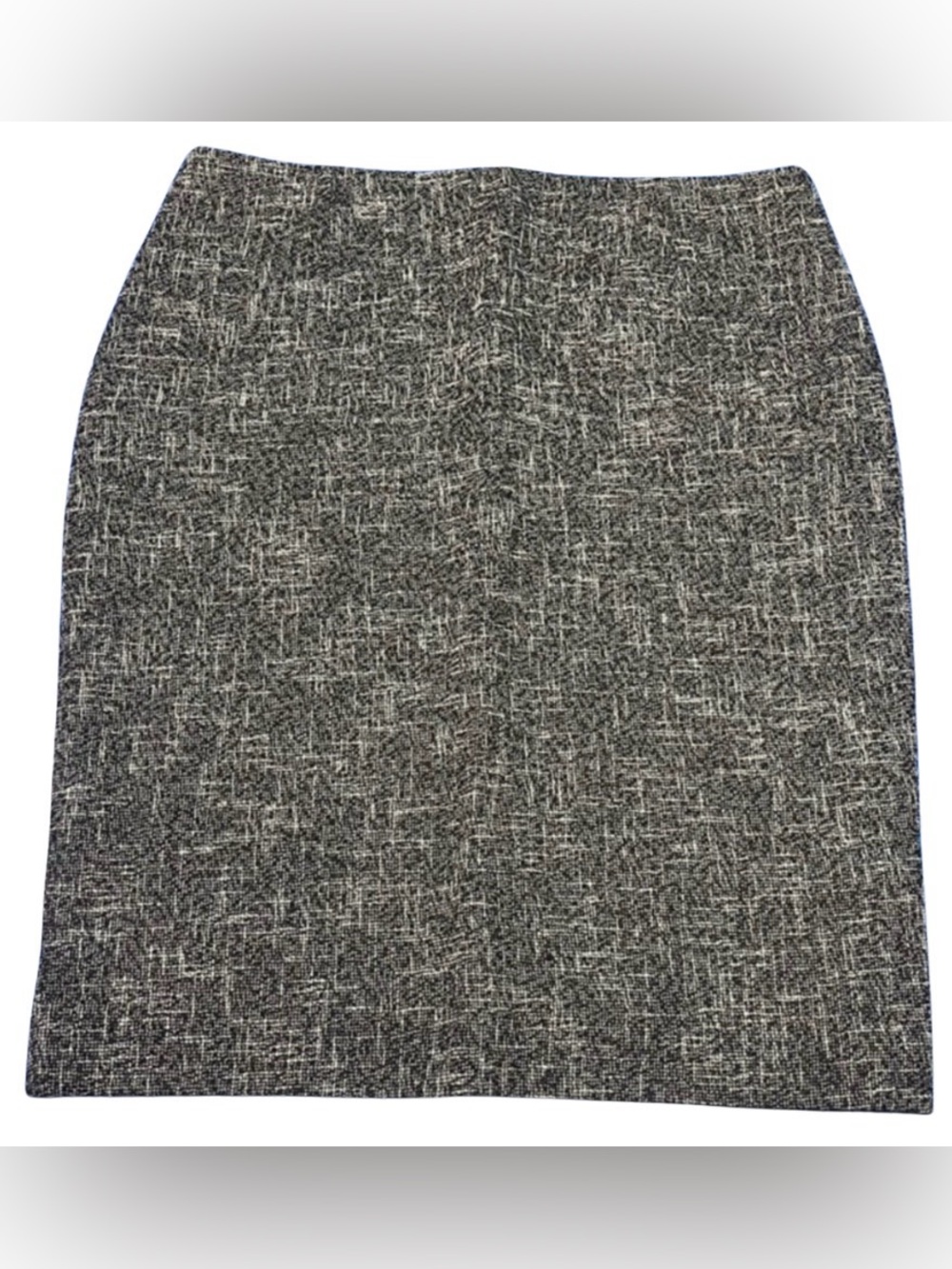 ESCADA Size 44 Black White Tweed Pencil Skirt Wool Blend Lined Classic Designer